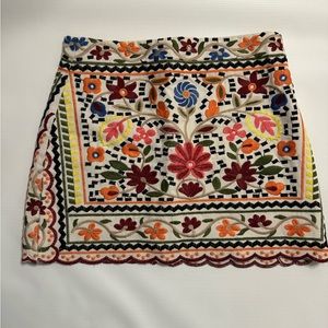 Embroidered Mini Skirt